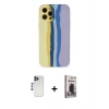 MARSİLYAN™- iPhone 12 Pro Max Kılıf Yadigar Çizgi - Siyah Bilvis Hayalet Cam Ekran Koruyucu + Shine Kamera Lens - LT