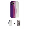 MARSİLYAN™- iPhone 12 Pro Max Kılıf Yadigar Çizgi - Siyah Bilvis Hayalet Cam Ekran Koruyucu + Shine Kamera Lens - LT