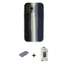 MARSİLYAN™- iPhone 12 Pro Max Kılıf Yadigar Çizgi - Siyah Bilvis Hayalet Cam Ekran Koruyucu + Renkli Kamera Lens Koruma Cam - MI