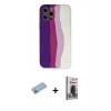 MARSİLYAN™- iPhone 12 Pro Max Kılıf Yadigar Çizgi - Siyah Bilvis Hayalet Cam Ekran Koruyucu + Shine Kamera Lens Koruma Cam - MI