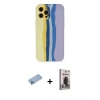 MARSİLYAN™- iPhone 12 Pro Max Kılıf Yadigar Çizgi - Siyah Bilvis Hayalet Cam Ekran Koruyucu + Shine Kamera Lens Koruma Cam - MI