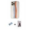 MARSİLYAN™- iPhone 12 Pro Max Kılıf Yadigar Çizgi - Siyah Bilvis Hayalet Cam Ekran Koruyucu + Shine Kamera Lens Koruma Cam - MI