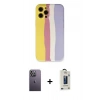 MARSİLYAN™- iPhone 12 Pro Max Kılıf Yadigar Çizgi - Siyah Bilvis Hayalet Cam Ekran Koruyucu + Neon Fosforlu Kamera Lens - BZ