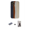 MARSİLYAN™- iPhone 12 Pro Max Kılıf Yadigar Çizgi - Siyah Bilvis Hayalet Cam Ekran Koruyucu + Renkli Kamera Lens Koruma Cam - MI