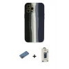 MARSİLYAN™- iPhone 12 Pro Max Kılıf Yadigar Çizgi - Siyah Bilvis Hayalet Cam Ekran Koruyucu + Shine Kamera Lens Koruma Cam - GD