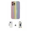 MARSİLYAN™- iPhone 12 Pro Max Kılıf Yadigar Çizgi - Siyah Bilvis Hayalet Cam Ekran Koruyucu + Shine Kamera Lens - LT