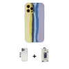MARSİLYAN™- iPhone 12 Pro Max Kılıf Yadigar Çizgi - Siyah Bilvis Hayalet Cam Ekran Koruyucu + Shine Kamera Lens - LT