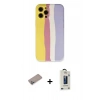 MARSİLYAN™- iPhone 12 Pro Max Kılıf Yadigar Çizgi - Siyah Bilvis Hayalet Cam Ekran Koruyucu + Shine Kamera Lens Koruma Cam - SABE