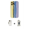 MARSİLYAN™- iPhone 12 Pro Max Kılıf Yadigar Çizgi - Siyah Bilvis Hayalet Cam Ekran Koruyucu + Shine Kamera Lens - GD