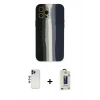 MARSİLYAN™- iPhone 12 Pro Max Kılıf Yadigar Çizgi - Siyah Bilvis Hayalet Cam Ekran Koruyucu + Shine Kamera Lens - LT