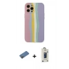 MARSİLYAN™- iPhone 12 Pro Max Kılıf Yadigar Çizgi - Siyah Bilvis Hayalet Cam Ekran Koruyucu + Shine Kamera Lens Koruma Cam - GD