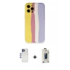 MARSİLYAN™- iPhone 12 Pro Max Kılıf Yadigar Çizgi - Siyah Bilvis Hayalet Cam Ekran Koruyucu + Shine Kamera Lens - LT