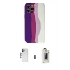 MARSİLYAN™- iPhone 12 Pro Max Kılıf Yadigar Çizgi - Siyah Bilvis Hayalet Cam Ekran Koruyucu + Shine Kamera Lens - LT