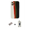 MARSİLYAN™- iPhone 12 Pro Max Kılıf Yadigar Çizgi - Siyah Bilvis Hayalet Cam Ekran Koruyucu + Shine Kamera Lens Koruma Cam - SABE