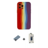 MARSİLYAN™- iPhone 12 Pro Max Kılıf Yadigar Çizgi - Siyah Bilvis Hayalet Cam Ekran Koruyucu + Shine Kamera Lens Koruma Cam - SH