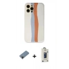 MARSİLYAN™- iPhone 12 Pro Max Kılıf Yadigar Çizgi - Siyah Bilvis Hayalet Cam Ekran Koruyucu + Shine Kamera Lens Koruma Cam - SH