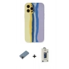 MARSİLYAN™- iPhone 12 Pro Max Kılıf Yadigar Çizgi - Siyah Bilvis Hayalet Cam Ekran Koruyucu + Shine Kamera Lens Koruma Cam - SH