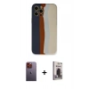 MARSİLYAN™- iPhone 12 Pro Max Kılıf Yadigar Çizgi - Siyah Bilvis Hayalet Cam Ekran Koruyucu + Neon Fosforlu Kamera Lens - TU