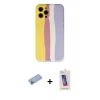 MARSİLYAN™- iPhone 12 Pro Max Kılıf Yadigar Çizgi - Siyah Joko 5D Cam + Shine Kamera Lens Koruma Cam - MI