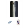 MARSİLYAN™- iPhone 12 Pro Max Kılıf Yadigar Çizgi - Siyah Joko 5D Cam + Shine Kamera Lens Koruma Cam - MI