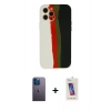MARSİLYAN™- iPhone 12 Pro Max Kılıf Yadigar Çizgi - Siyah Joko 5D Cam + Neon Fosforlu Kamera Lens - MI