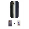 MARSİLYAN™- iPhone 12 Pro Max Kılıf Yadigar Çizgi - Siyah Joko 5D Cam + Neon Fosforlu Kamera Lens - SI