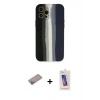 MARSİLYAN™- iPhone 12 Pro Max Kılıf Yadigar Çizgi - Siyah Joko 5D Cam + Shine Kamera Lens Koruma Cam - SABE