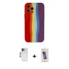 MARSİLYAN™- iPhone 12 Pro Max Kılıf Yadigar Çizgi - Siyah Joko 5D Cam + Shine Kamera Lens - LT