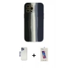 MARSİLYAN™- iPhone 12 Pro Max Kılıf Yadigar Çizgi - Siyah Joko 5D Cam + Shine Kamera Lens - LT