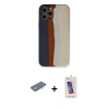 MARSİLYAN™- iPhone 12 Pro Max Kılıf Yadigar Çizgi - Siyah Joko 5D Cam + Yeşil Renkli Kamera Lens Koruma Cam