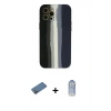 MARSİLYAN™- iPhone 12 Pro Max Kılıf Yadigar Çizgi - Siyah Joko Magic 5D Cam + Shine Kamera Lens Koruma Cam - GD