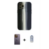 MARSİLYAN™- iPhone 12 Pro Max Kılıf Yadigar Çizgi - Siyah Joko Magic 5D Cam + Neon Fosforlu Kamera Lens - SI