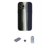 MARSİLYAN™- iPhone 12 Pro Max Kılıf Yadigar Çizgi - Siyah Joko Magic 5D Cam + Renkli Kamera Lens Koruma Cam - PE