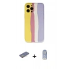 MARSİLYAN™- iPhone 12 Pro Max Kılıf Yadigar Çizgi - Siyah Joko Magic 5D Cam + Renkli Kamera Lens Koruma Cam - SI