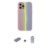 MARSİLYAN™- iPhone 12 Pro Max Kılıf Yadigar Çizgi - Siyah Joko Magic 5D Cam + Renkli Kamera Lens Koruma Cam - PE
