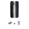 MARSİLYAN™- iPhone 12 Pro Max Kılıf Yadigar Çizgi - Siyah Joko Magic 5D Cam + Renkli Kamera Lens Koruma Cam - SI