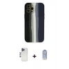 MARSİLYAN™- iPhone 12 Pro Max Kılıf Yadigar Çizgi - Siyah Joko Magic 5D Cam + Shine Kamera Lens - LT
