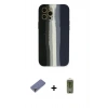 MARSİLYAN™- iPhone 12 Pro Max Kılıf Yadigar Çizgi - Siyah Joko Magic 5D Hayalet Cam + Metal Kamera Lens Koruma Cam - GD