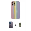 MARSİLYAN™- iPhone 12 Pro Max Kılıf Yadigar Çizgi - Siyah Joko Magic 5D Hayalet Cam + Neon Fosforlu Kamera Lens - MI