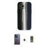 MARSİLYAN™- iPhone 12 Pro Max Kılıf Yadigar Çizgi - Siyah Joko Magic 5D Hayalet Cam + Neon Fosforlu Kamera Lens - MI