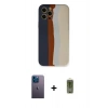 MARSİLYAN™- iPhone 12 Pro Max Kılıf Yadigar Çizgi - Siyah Joko Magic 5D Hayalet Cam + Neon Fosforlu Kamera Lens - MI