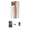 MARSİLYAN™- iPhone 12 Pro Max Kılıf Yadigar Çizgi - Siyah Joko Magic 5D Hayalet Cam + Neon Fosforlu Kamera Lens - SI
