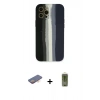 MARSİLYAN™- iPhone 12 Pro Max Kılıf Yadigar Çizgi - Siyah Joko Magic 5D Hayalet Cam + Renkli Kamera Lens Koruma Cam - TU