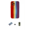MARSİLYAN™- iPhone 12 Pro Max Kılıf Yadigar Çizgi - Siyah Joko Magic 5D Hayalet Cam + Shine Kamera Lens Koruma Cam - PE