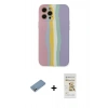 MARSİLYAN™- iPhone 12 Pro Max Kılıf Yadigar Çizgi - Siyah Mat Seramik Nano Ekran Koruyucu + Shine Kamera Lens Koruma Cam - GS