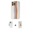 MARSİLYAN™- iPhone 12 Pro Max Kılıf Yadigar Çizgi - Siyah Mat Seramik Nano Ekran Koruyucu + Shine Kamera Lens - LT