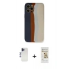 MARSİLYAN™- iPhone 12 Pro Max Kılıf Yadigar Çizgi - Siyah Mat Seramik Nano Ekran Koruyucu + Shine Kamera Lens - LT