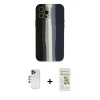 MARSİLYAN™- iPhone 12 Pro Max Kılıf Yadigar Çizgi - Siyah Mat Seramik Nano Ekran Koruyucu + Shine Kamera Lens - LT