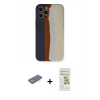 MARSİLYAN™- iPhone 12 Pro Max Kılıf Yadigar Çizgi - Siyah Mat Seramik Nano Ekran Koruyucu + Renkli Kamera Lens Koruma Cam - YL