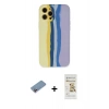 MARSİLYAN™- iPhone 12 Pro Max Kılıf Yadigar Çizgi - Siyah Mat Seramik Nano Ekran Koruyucu + Shine Kamera Lens Koruma Cam - PE